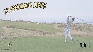 VI SPELAR LINKSGOLF I ST ANDREWS SKOTTLAND CASTLE COURSE [upl. by Melan]