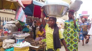 AFRICAN CITY STREET WORKERS AND MARKET GHANA ACCRA MAKOLA [upl. by Anev554]