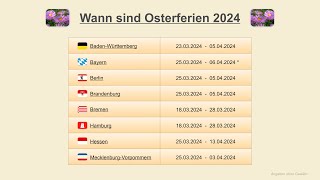 Wann sind Osterferien 2024 [upl. by Ainesell]