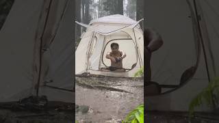 STRUGGLE IN RAINSTORM CAMPING shorts [upl. by Nodab]