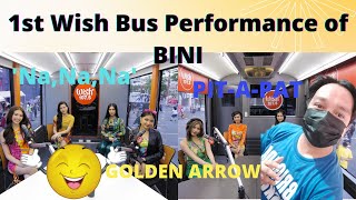 BINI  1st Wish Bus Performance Reaction  PitAPat NaNaNa Golden Arrow [upl. by Murial]