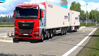 ETS 2  Using the Schmitz Cargobull SKO Refrigerated Double Trailers to Transport Plums Part 2 [upl. by Meyeroff844]