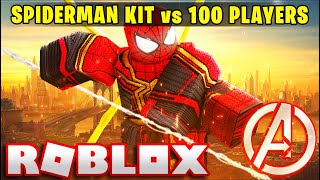 I Used The SPIDERMAN KIT Against 100 PLAYERS Roblox Bedwars [upl. by Aliuqaj]