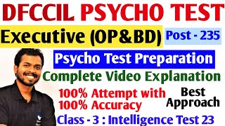 DfccilPsychoTest Class 3  Intelligence Test  23  Complete All Questions Explanation with Tricks [upl. by Dempster734]