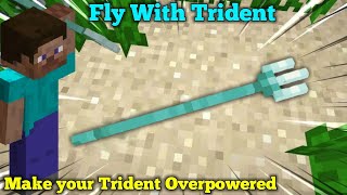 How To Make Flying Trident In Minecraft  FlyingTrident mcaddon trident tridentEnchantment Mine [upl. by Aniez]