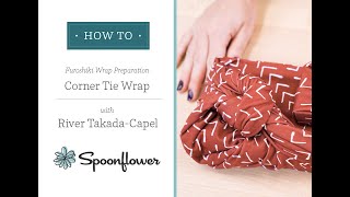 How To Furoshiki Gift Wrapping Techniques  Corner Tie  Spoonflower [upl. by Aihsoek]