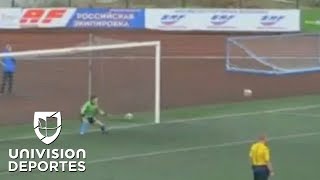 El mejor penal jamás visto lo cobra hace una voltereta de gimnasta olímpico y mete el gol [upl. by Dukey]