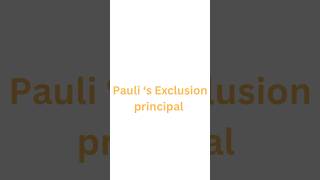 Pauli’s exclusion principlequantum [upl. by Enifesoj365]