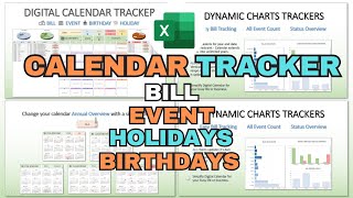 Digital Calendar Tracker  Bill  Event  Birthday  Holiday [upl. by Meisel]