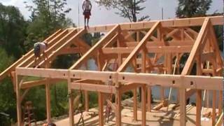 Timber Frame Cottage Raising in Pennsylvania [upl. by Chiquia]