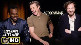 Will Poulter William Jackson Harper amp Vilhelm Blomgren Interview for Midsommar [upl. by Avra350]