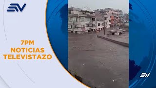 26 viviendas y 15 negocios resultaron afectados por la inundación en el sur de Quito  Televistazo [upl. by Aiderfla979]