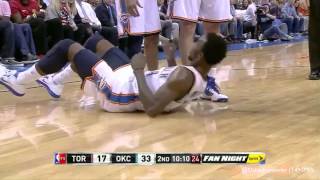 Hasheem Thabeet steals the ball gets tripped up 61112 [upl. by Allen188]