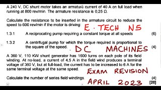 Electrotechnics N5 DC Machines April 2023 mathszoneafricanmotives [upl. by Kavanaugh]