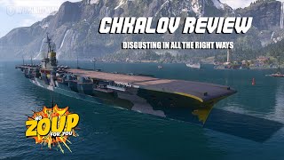 Chkalov World of Warships Tier 8 Russian CV Review [upl. by Esinal]