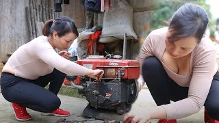 TIMELAPSE GIRL Mechanic repairs and restores all damaged 20 year old diesel engines [upl. by Naval]