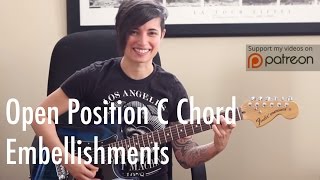 Guitar Tips amp Tricks 6 Open Position C Chord embellishments  Jen Trani [upl. by Rochette172]