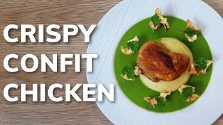 Michelin star CONFIT CHICKEN with LETTUCE VELOUTE at home [upl. by Esahc688]