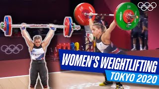 Close and EXCITING Full womens 76 kg weightlifting Group B 🏋🏼‍♀️ [upl. by Lerret]