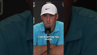 I dont play golf for money Scottie Scheffler weighs in on players getting paid [upl. by Ailicec891]