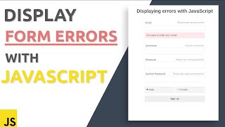 How to display JavaScript form error message in html form [upl. by Nesahc650]