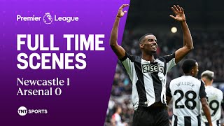 FULLTIME SCENES Newcastle defeat Arsenal to damage Mikel Artetas Premier League title aspirations [upl. by Aliel]