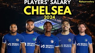 CHELSEA PLAYERS SALARY 2024 RAHEEM STERLING REECE JAMES WESLEY FOFANA BEN CHILWELL [upl. by Farnham]