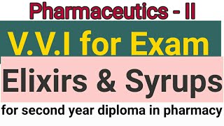 Elixirs  Pharmaceutics II Monophasic liquid dosage form 2 [upl. by Alyk160]