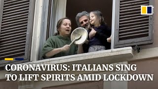 Italians in nationwide coronavirus lockdown sing together to boost morale [upl. by Ahmad]