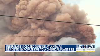 Interstate is closed outside Atlanta as residents evacuate due to a chemical plant fire [upl. by Athenian772]