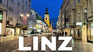 Linz Austria Evening Walking Tour 4K UHD [upl. by Kay333]