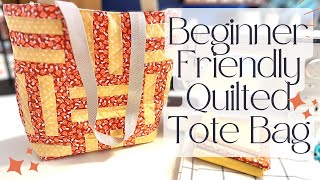 Quilted Tote Bag Tutorial Beginner Friendly Quilting Project DIY Tote Bag Quilting [upl. by Mccully825]