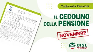 Cedolino pensione di novembre 2024 le informazioni utili [upl. by Medina56]