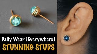 Stunning Studs  How to make Earstuds  Earring  Earpin  VHMJ [upl. by Dorthy102]