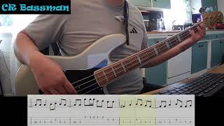 Bass Cover with tabs The Trammps Disco Inferno bass boosted [upl. by Llatsyrc]