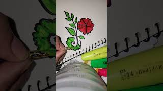 Flower for diary front pageart artdrawing painting lovelyart cardcraft trendingshorts [upl. by Rockey160]