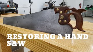 Restoring An Old Hand Saw Hand Tool Woodworking [upl. by Ertnom]