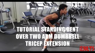 Tutorial  Standing BentOver TwoArm Dumbbell Triceps Extension [upl. by Pauwles]