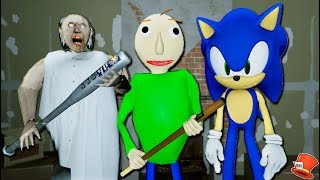 THE HARDEST GRANNY vs BALDI vs SONIC THE HEDGEHOG CHALLENGE GTA 5 Mods FNAF RedHatter [upl. by Aniluap142]