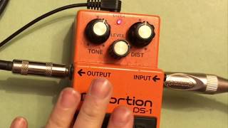 Demo Review and Tutorial on how to use the Boss Distortion DS1 [upl. by Eerbua912]