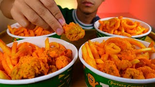 POTATO CORNER MIX Potato Loops Chicken Pops Cheesy Fries CRUNCHY ASMR MUKBANG No Talking [upl. by Ernest]