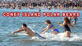 Coney Island Polar Bear plunge in the Atlantic 2024 [upl. by Turne]