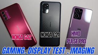 HMD Pulse Pro Vs Nokia G42 Vs Nokia G21 Gaming Display Test Imaging [upl. by Elleinnad]