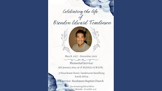 In Loving memory of Bendon Edward Tomlinson [upl. by Ytsur]