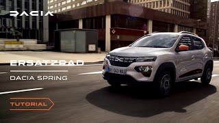 Der neue Dacia Spring 2023 So montierst du das Ersatzrad  Video auf DEUTSCH [upl. by Atiuqet]