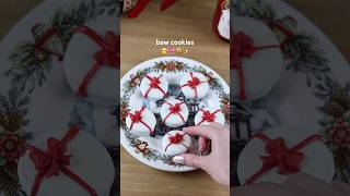 Christmas Bow Cookies 🍪🎀 christmas baking [upl. by Iggy]