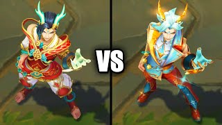 Heavenscale Ezreal vs Prestige Heavenscale Ezreal Skins Comparison League of Legends [upl. by Lister]