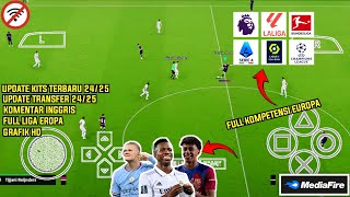 EFOOTBALL PES 2025 ppsspp Update Transfer 2425 Terbaru RealFace Grafik HD Full Kompetensi Eropa [upl. by Yelyr]