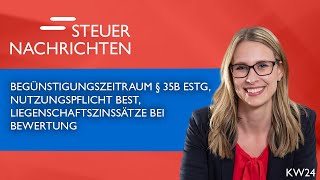 Begünstigungszeitraum Nutzungspflicht Liegenschaftszinssätze  Steuernachrichten Update 2424 [upl. by Nnylrahc]