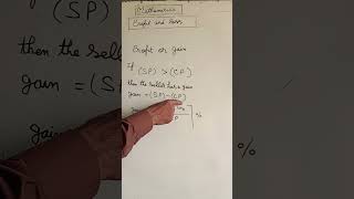 Profit or Gain Method Mathformulashorts2024 Profit and loss chapter shorts [upl. by Aiynot]